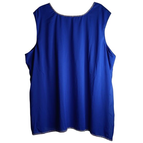 ROAMAN'S Beaded Dressy Blouse Top Cami 36W 4X Royal Blue Career‎ Office Event - Picture 2 of 10